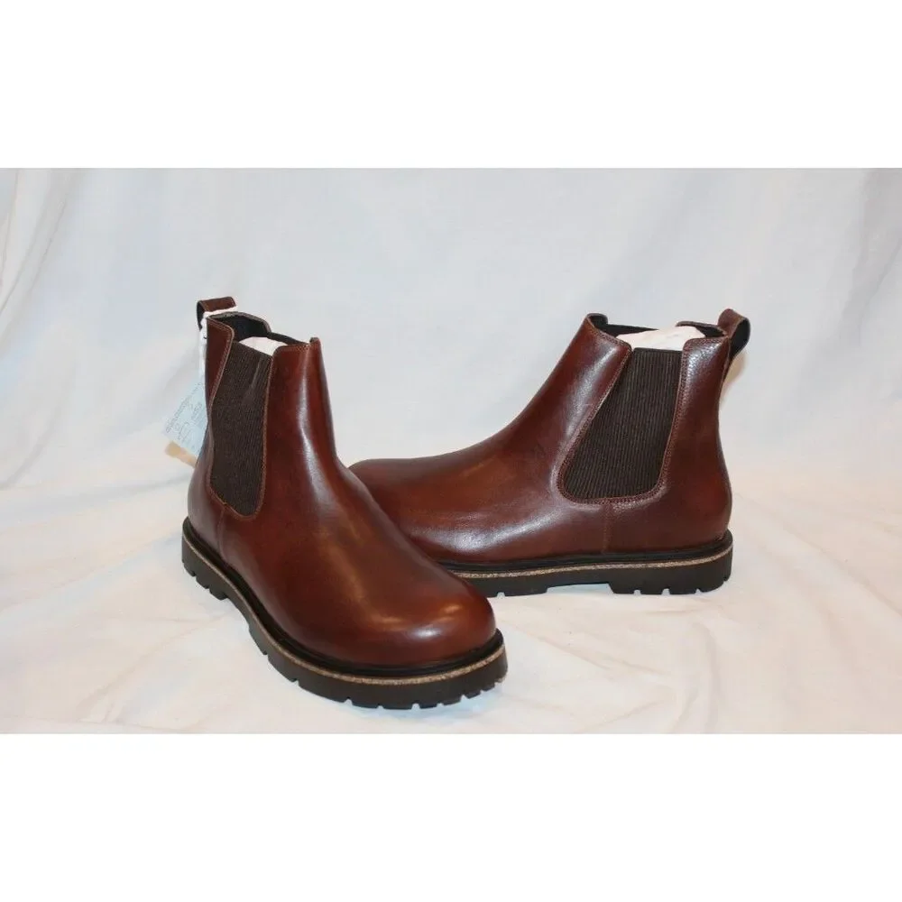 Birkenstock Men's Highwood Slip On Chelsea Ankle Boots Chocolate EU 46 NEW